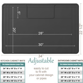 The Original Under Sink Mat - Silicone Waterproof mat, Trimmable, Easy to Clean, Kitchen cabinet liner, Under sink protector mats, Disinfection Surface - 34" x 22" or smaller