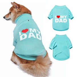 GreenJoy Fleece Sweater with Adorable Design - Stretchy Turtleneck Sweatshirt for Dogs & Cats, Soft & Warm Dog & Cat Pullover for Everyday Wear (Light Blue (I Love My Dad), XX-Large)