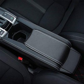 Rifoda for Honda Civic 10th Gen 2016-2020 Centre armrest Leather Cover Leather Decoration Wear Resistant and Scratch Resistant(Carbon Fiber)