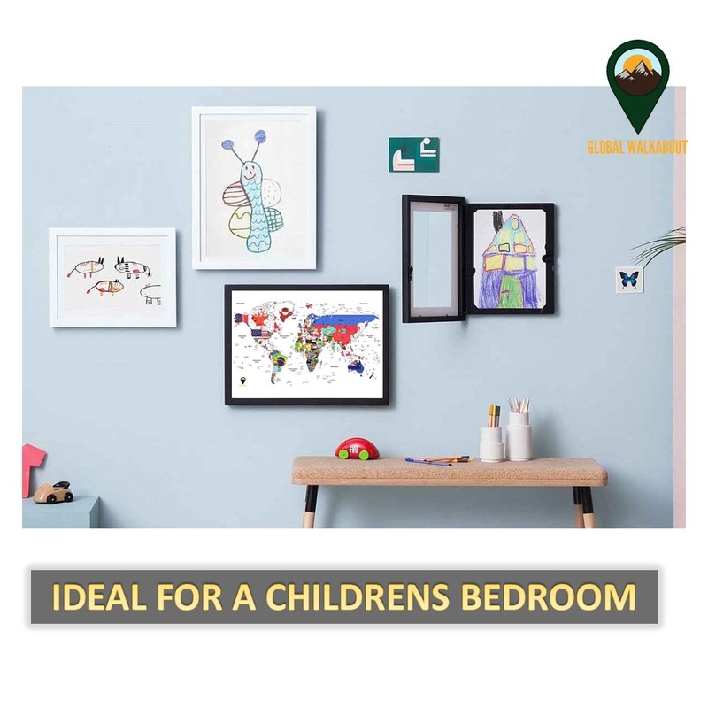Global Walkabout Map with Flags background – Deluxe Travel Size