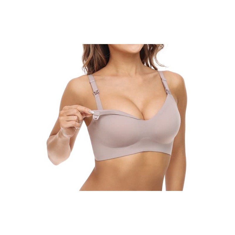 momcozy Nursing Bra Without Underwire, Seamless Comfort Maternity Bra, Padded