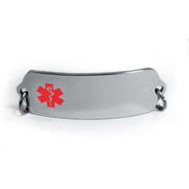 Iodine Allergy Medical ID Alert Tag with Embossed Emblem from Stainless Steel.