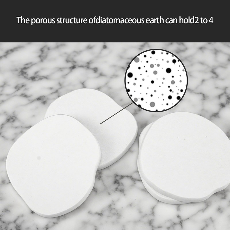 LVYKING Set of Four Coaster Pads Made from Diatomaceous Earth,