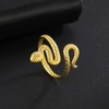 TEAMER Snake Ring Adjustable Finger Ring Stainless Steel Wrap Snake