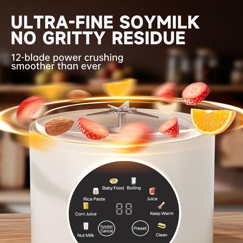 8-in-1 Automatic Nut Milk Maker Machine, 50oz Soy Milk Maker