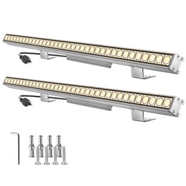 nanzgecc 2-Pack 72W 2700K Wall Washer Light IP67 Waterproof 40in LED Wall Washer Lights 120V Aluminum Wash Light Bar Outdoor Wall Wash Lighting for Landscape Garden Yard