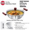 HAWKINS 5 Litre Deep Kadhai, Triply Stainless Steel Kadai with