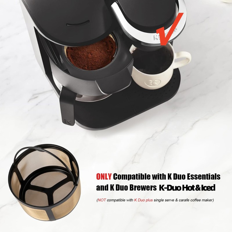 TURLEE Reusable Coffee Filter for K-Duo Hot & Iced(Gen 2)
