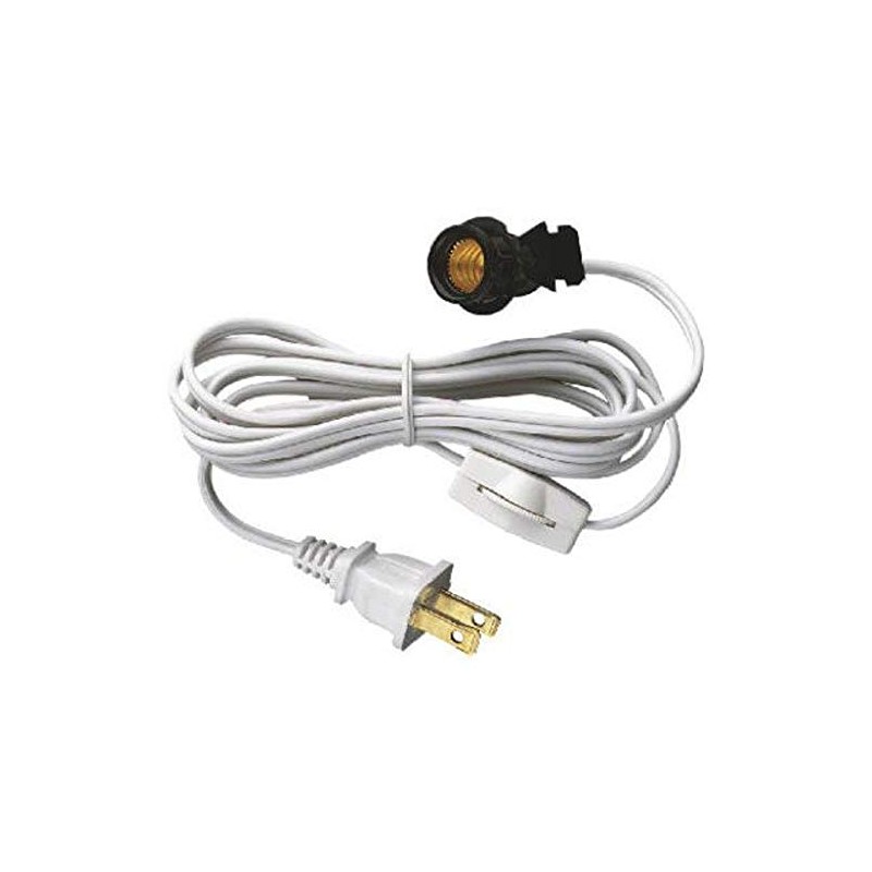 Westinghouse 70108 6-Foot Cord Set with Snap-In Pigtail Candelabra-Base Socket