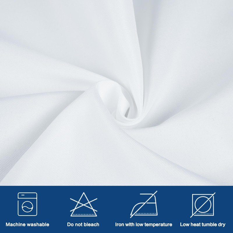 Zdada 50inch Round Polyester Tablecloth White Banquet Wedding Table Cloth