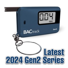 BACtrack Go Gen2 Breathalyzer Keychain Portable Breath Alcohol Tester Keyring Personal Breathalyser, Blue