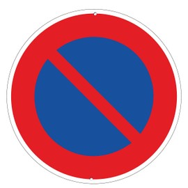 Pubblimania Prohibition sign made of aluminium, metal, round, 3 mm thick, for outdoor use, diameter 30 (No parking)