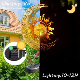 Kizozo Moon Solar Lights for Outdoor Garden, Solar Lights Garden IP65 Waterproof, Solar Lights for Outdoors, Solar Garden Lights, Solar Ball for Outdoors, Patio Decoration, Garden Decoration for
