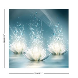 White Lotus' Flower Wall Decals Stickers Modern Floral Blossom Painting Wall Decals Vinyl Mural Decals Quotes for Classroom Laptop Home Decorations