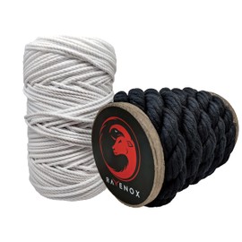 Ravenox Twisted Polyester Rope | (Black)(1/2-in x 10-ft)| Made in The USA | for All Your Commercial Lifting, Pulling, Rigging, Towing, Securing, Tie-Down Needs | Low Stretch, Chemical Resistant