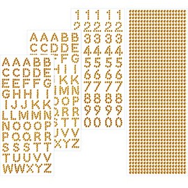 Blulu Grad Cap Decoration Set Glitter Alphabet Letter Stickers and Gemstone Border Stickers for Graduation Cap and Other Handicraft Art (Gold)