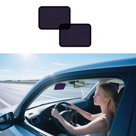 KOCZIL Square Static Cling Car Window Shades for Windshield & Side Windows – Universal Fit (7.84" x 7.09") Driver Side Window Sunshade, Glare-Reducing Window Cover with Durable Mesh & Dark PVC Film