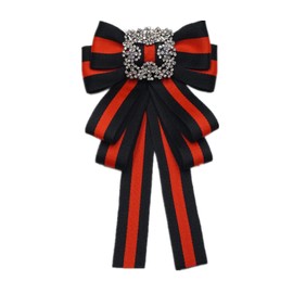 ladies girl bowknot bow tie suit shirt tie pins necktie pin brooch pre-tied ribbon brooches for Christmas (black/SR138)