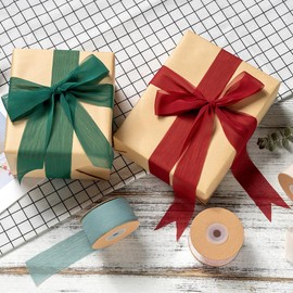 CHUQING Pink Ribbon Gift Bow Silk Ribbon Wedding Chiffon Ribbon for Gifts Wrapping,Decorations,1.5" x 25 Yd