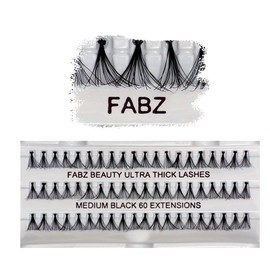 Ultra Thick Knotted Individual Cluster Eyelashes False Lashes Fabz Beauty (Pack of 3 - Medium 10mm)