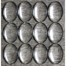 CleverDelights 13x18mm (1/2" x 3/4") Oval Glass Cabochons - 50 Pack