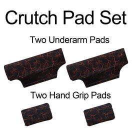 Underarm Crutch's Pad and Hand Grip Covers Universal Forearm Handle Padded Cushion Sets Accessories for Crutches Pads for Armpits (Black Stripe)
