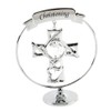 Crystocraft Keepsake Christening Cross Gift Ornament - Chrome Plated with