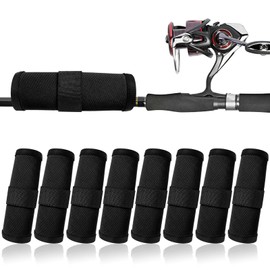 8 Pack Fishing Lure Covers，6" Lure Shield Fishing Lure Cover，Lure Wraps for Fishing Rod，Fishing Hook Bait Covers (Black)