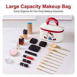 Vimanllie Large Travel Makeup Bag Waterproof Cosmetic Bags,Portable Toiletry Organizer with Handle for Girl,Cute Home Storage for Women