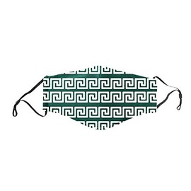 Green Spiral Greek Key Team Mask - Face Accessory - Fan Gear