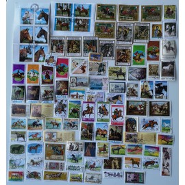 100 Different Horse Stamps Collection (Stamps for Collectors)