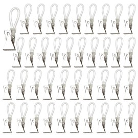 CZAKOMIX 30 Pieces Tea Towel Clips, Towel Clip Hooks, Metal Tea Towel Hooks, Towel Hangers for Bathroom Wardrobe Hats Pants Towel Socks (White)