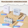 PRAOAHEI Mini Printer, Portable Photo Printer with 10 Rolls of