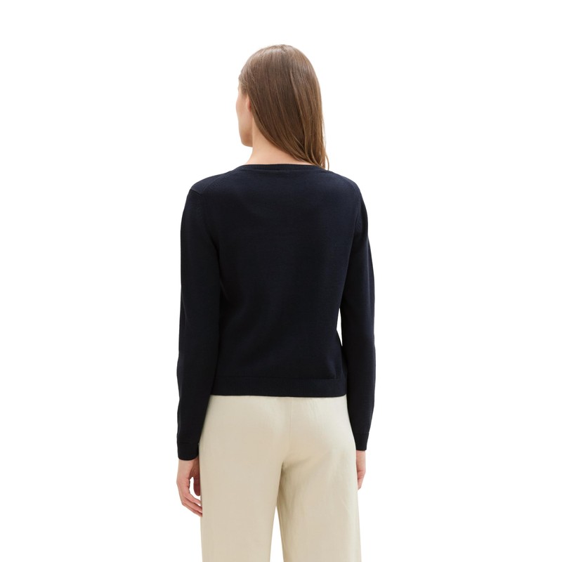 TOM TAILOR Women's Basic Cardigan with Crew Neck, 10668 -