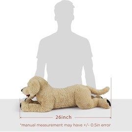 LotFancy Dog Stuffed Animals Plush 68 cm, Soft Cuddly Golden Retriever Plush Toys, Large Stuffed Dog, Puppy Dog Stuffed Animals, Gift for Kids Pets Girls, Christmas Toys