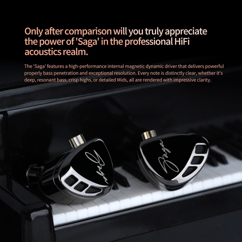 KZ Saga Wired in Ear Monitor Earbud, HiFi Bass IEM
