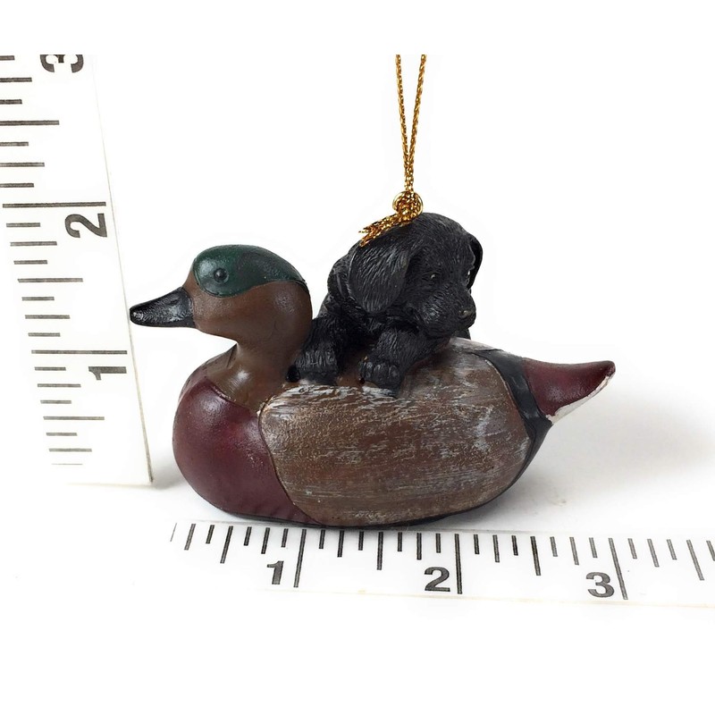 Kurt Adler Puppy W/Duck Decoy Ornament - 3 Assorted: Brown,
