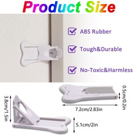 Mtxorvix Sliding Door Lock for Child Safety, 4Pack Child Safety Locks Keyless, Childproof Cupboard Kitchen Cabinet Glass Door Latch, Closet, Shower, Window, Wardrobe, Tool- Free, Screwless