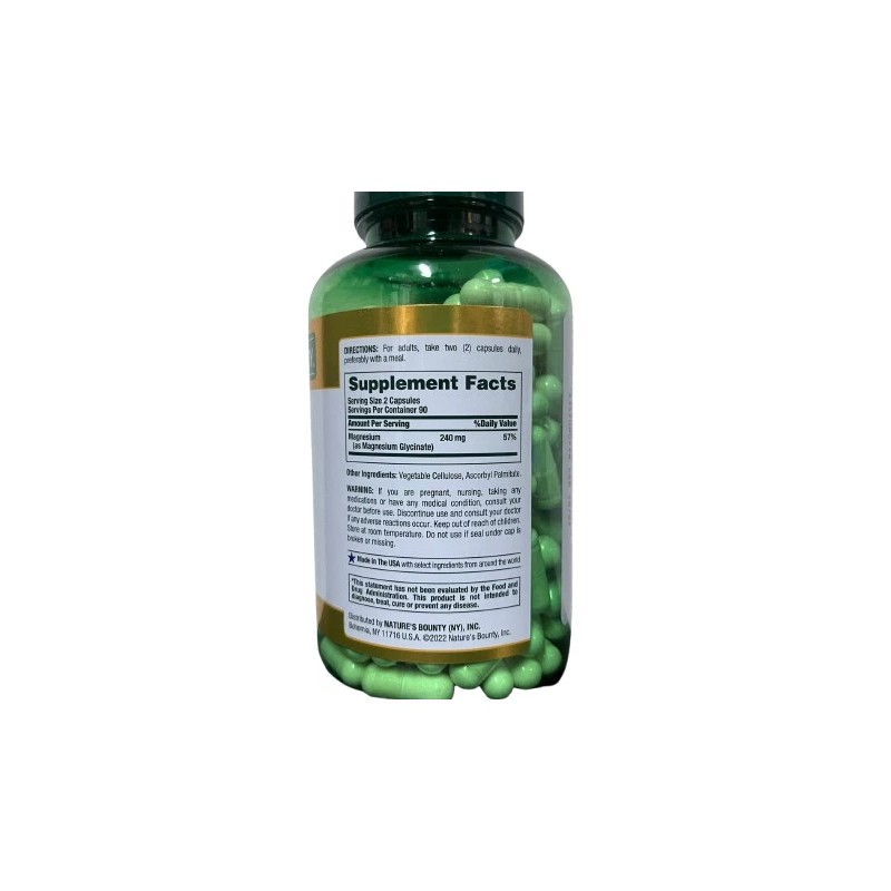 Nature's Bounty Magnesium Glycinate 240 mg, 180 Ct. (FREE SHIPPING)