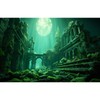 Underwater Aquarium Background Undersea Roman Building with Plants Around Seabed