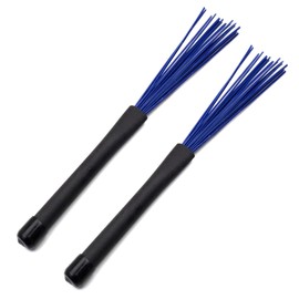 TUOREN Jazz Drum Brushes Drumsticks Nylon Brushes with Comfortable Rubber Handles for Jazz Folk Rock Band Playing Accessories
