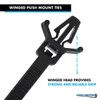 Kable Kontrol Winged Push Mount Cable Ties Nylon, 4 Inch