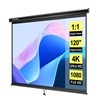 VIVOHOME 120 Inch 1:1 Pull Down Projector Screen, HD 4K
