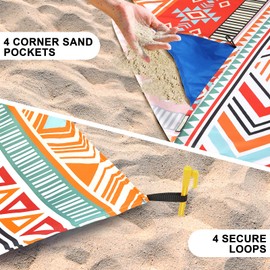 HIHOHO Beach Blanket Waterproof Sandproof Extra Large Beach Mat 79" X 83"/120"x108"for 1-8 Adults Quick Drying Durable Outdoor Picnic Mat for Beach Travel Camping Hiking