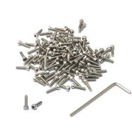 iexcell 100 Pcs M2.5 x 10mm Thread Pitch 0.45 mm Stainless Steel 304 Hex Socket Head Cap Screws Bolts Kit