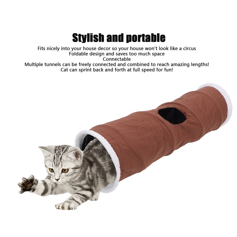 Foldable Cat Tunnel with Hanging Ball Interactive Fun Durable Collapsible