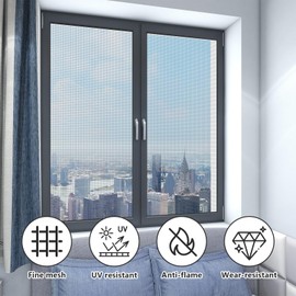 Windows Screen Replacement Kit, 48"x118" Screen Door Mesh Repair Kit Firberglass Mesh Screen for Patio Window Door Screen Replacement, Washable and Durable (Grey, 48“x118” Screen & Tool Set)