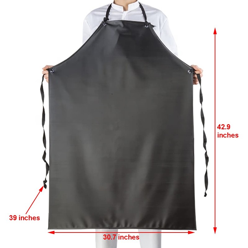 ETBOL Chemical Resistant Vinyl Apron - Black Plus Size Unisex