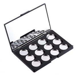 Allwon Empty Magnetic Eyeshadow Makeup Palette with 12 Pieces 26 mm Round Metal Pans