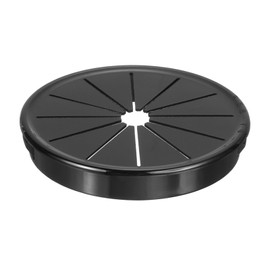 sourcing map 1Pcs Desk Grommet Black, Snap Bushing Grommet With Shutter for Holes with 2.76"(70mm) Mounting, Round Nylon Snap in Cable Desk Grommet for Cables and Cords Management